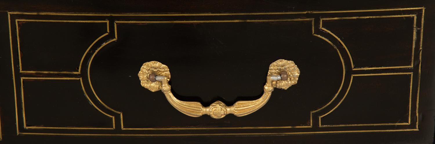 A Regence Style Ebonized and Brass Inlaid Three-Drawer Commode — 20th Century