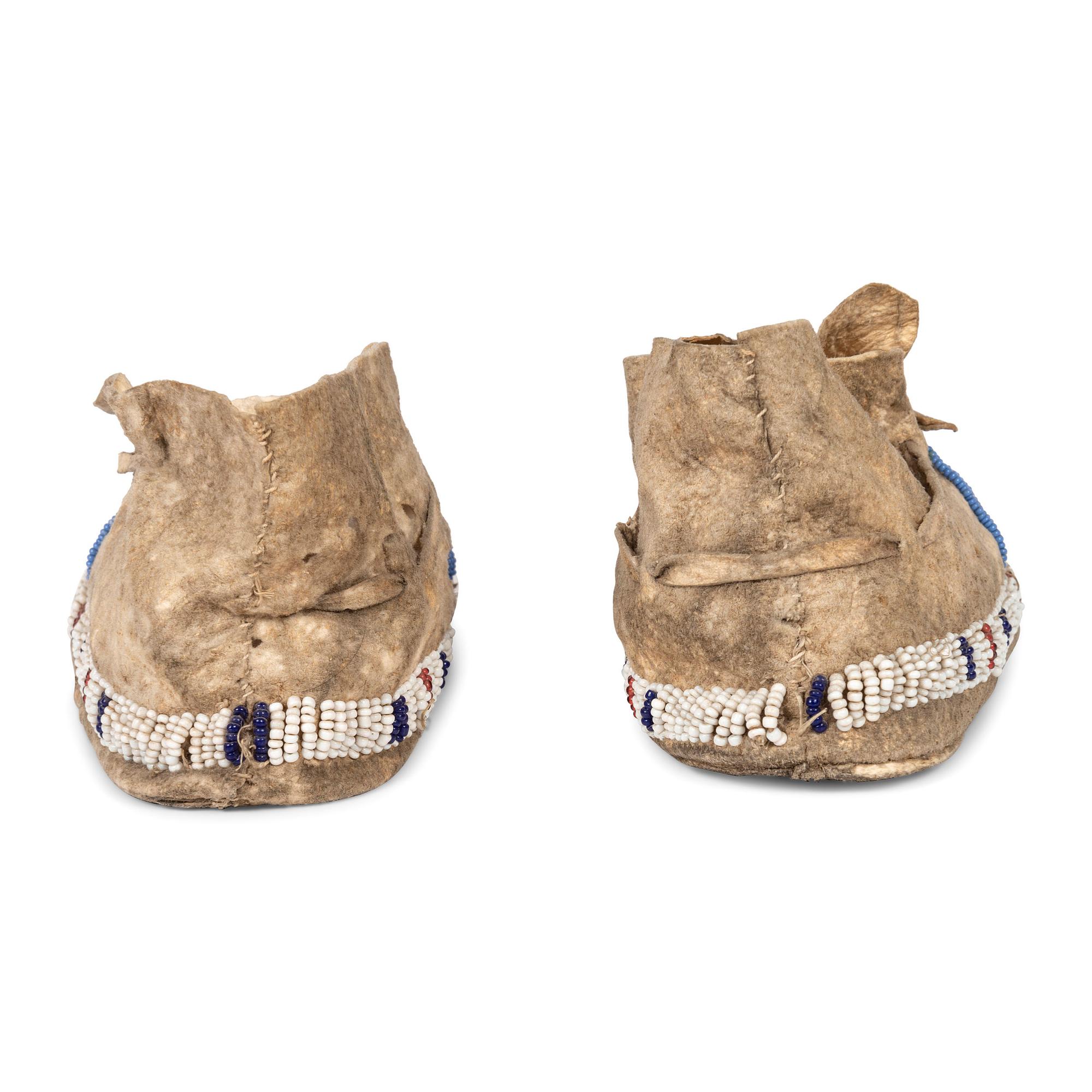 Sioux Child's Beaded Hide Moccasins
