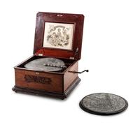 A Criterion Walnut Music Box with Ten Discs