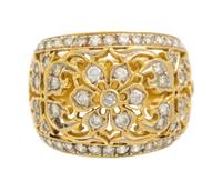 A Yellow Gold and Diamond Ring, 4.20 dwts.