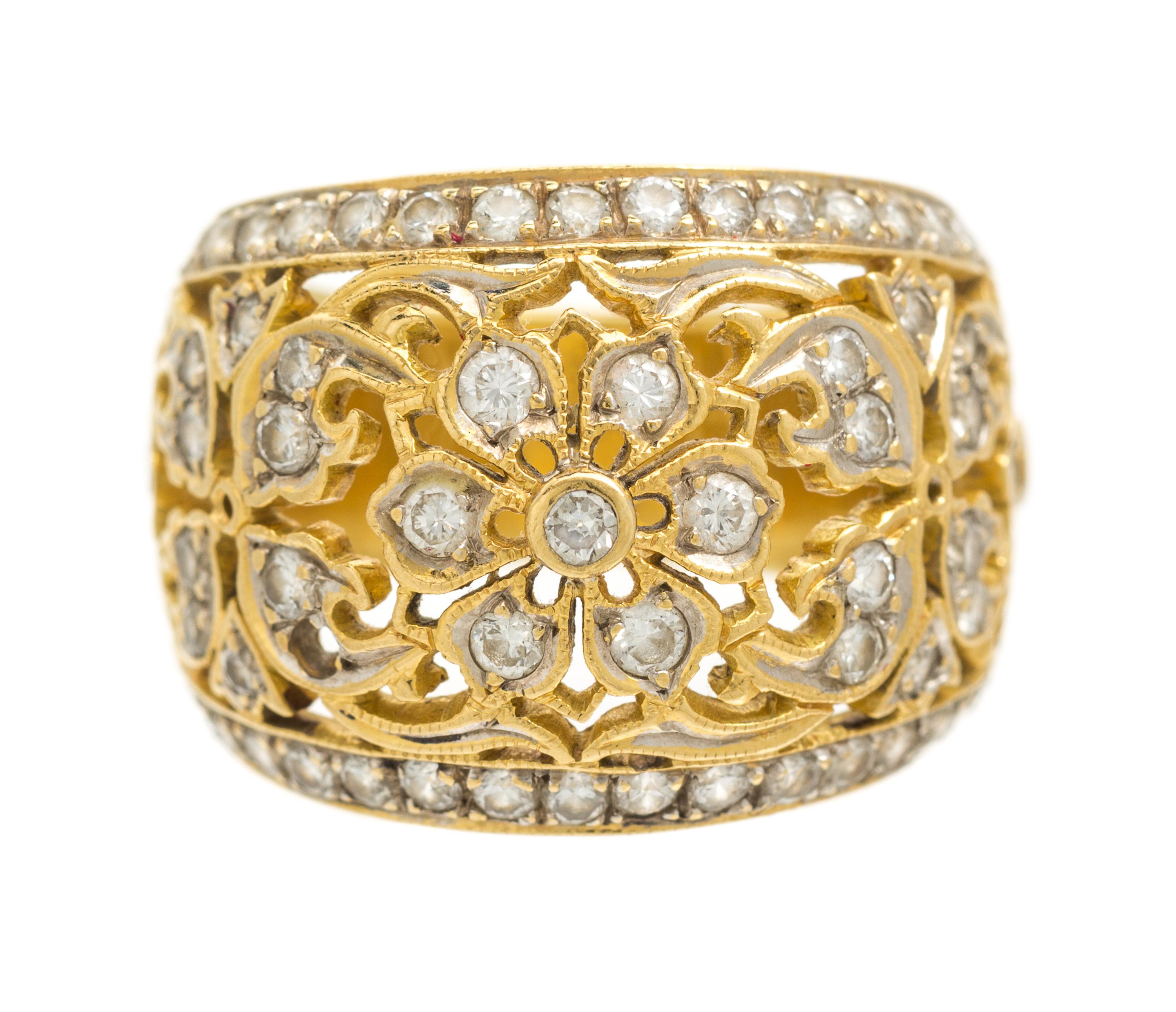 A Yellow Gold and Diamond Ring, 4.20 dwts.