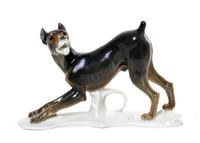 A Volkstedt Porcelain Figure, Karl Ens, Width 8 3/4 inches.