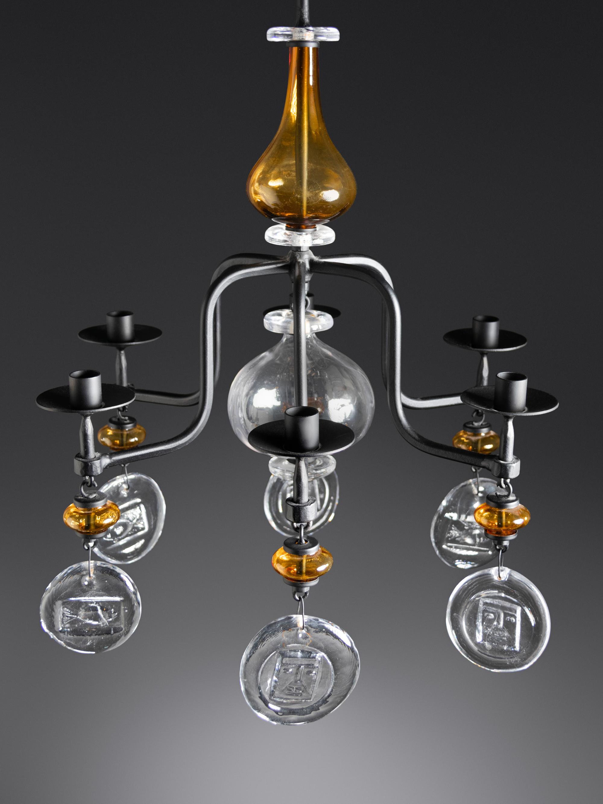 Chandelier Boda Glasbruk/Boda Smide, Sweden