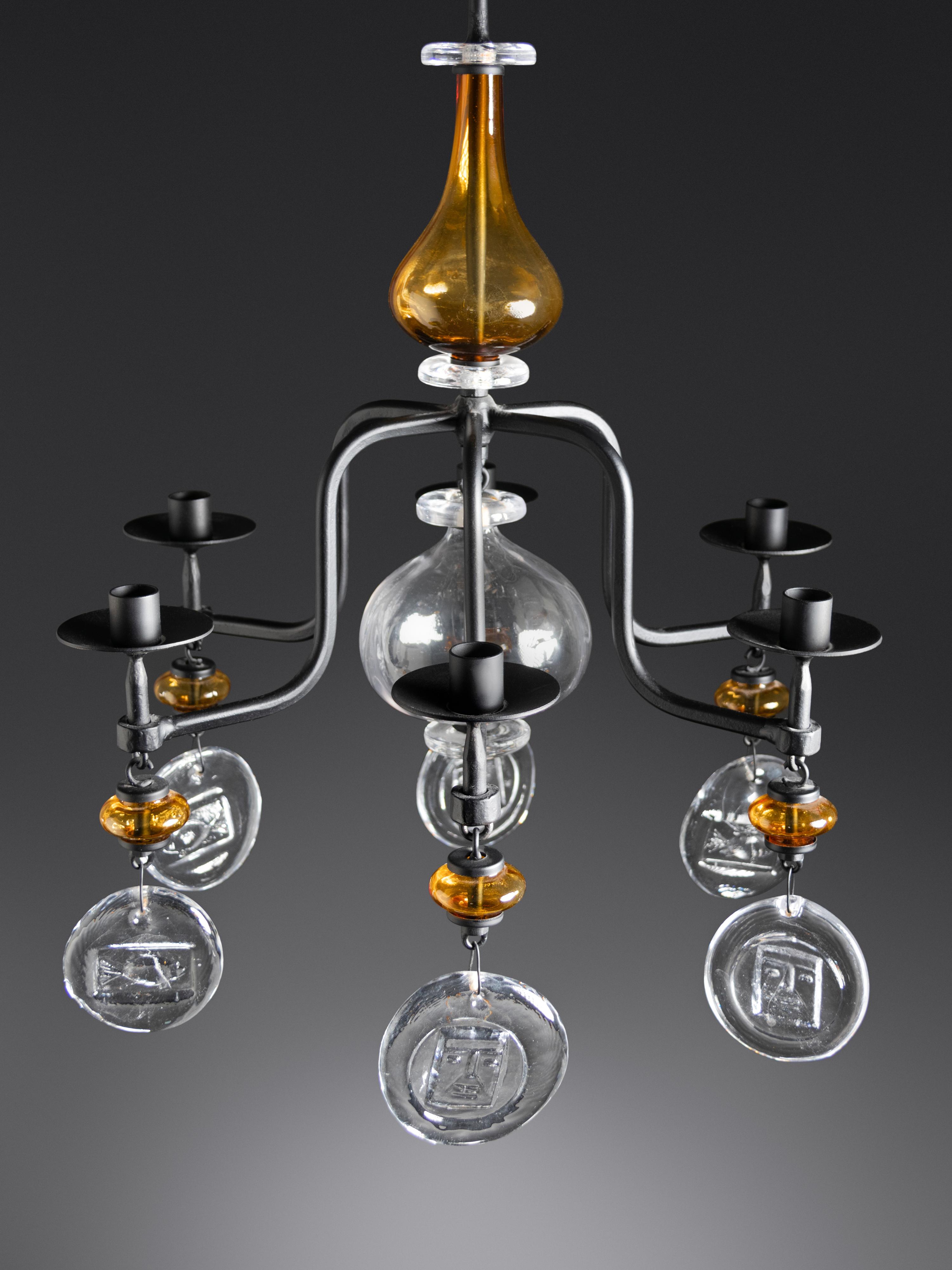 Chandelier Boda Glasbruk/Boda Smide, Sweden