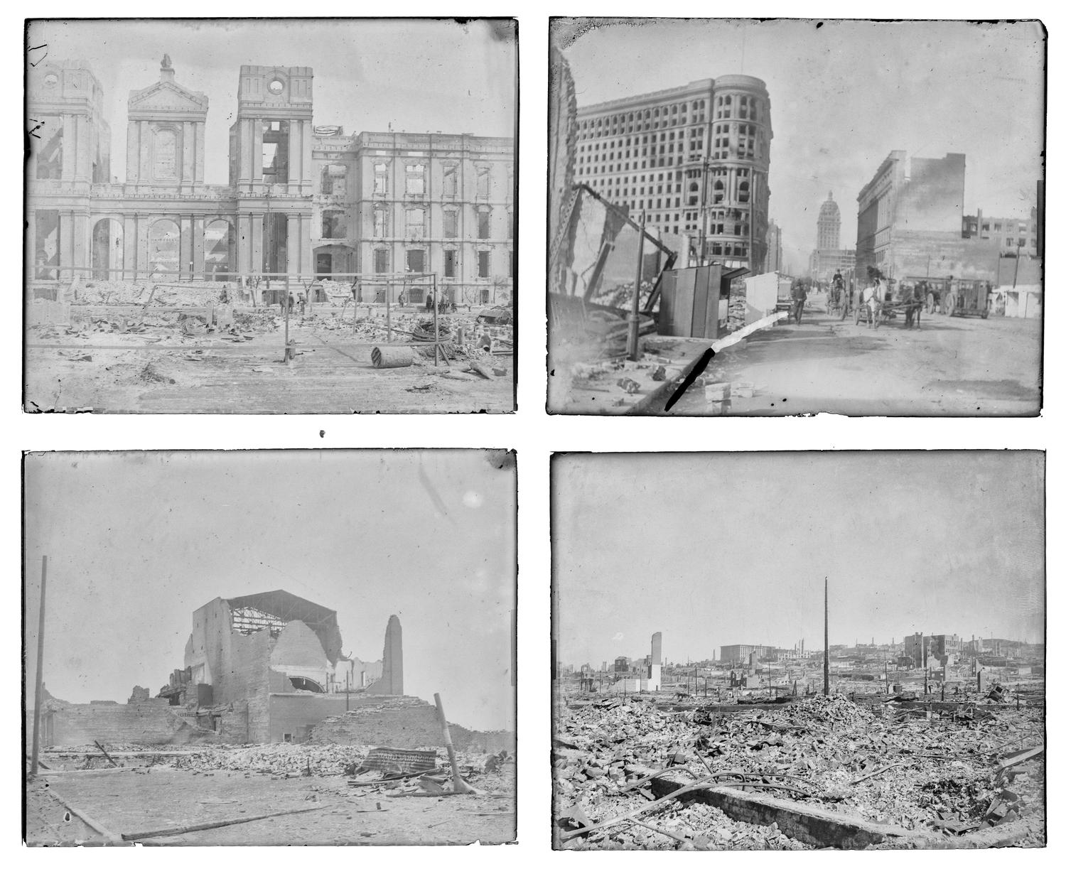 [CALIFORNIA]. A group of 21 glass negatives documenting the San Francisco Earthquake.
