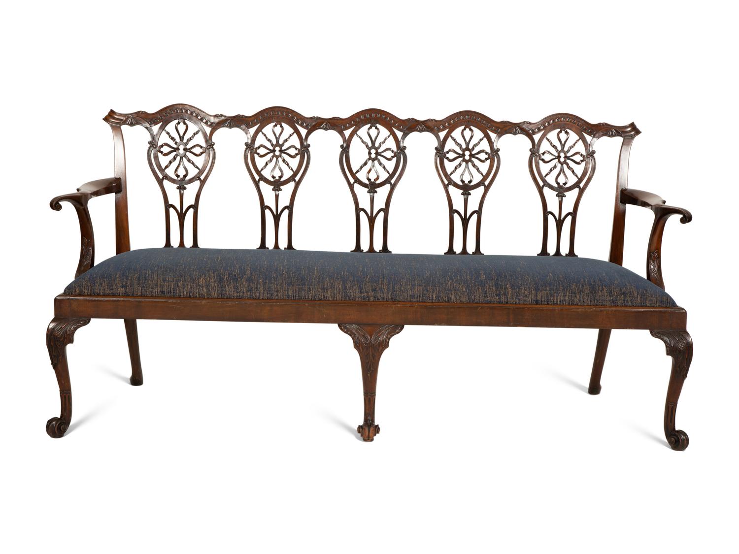A George III Style Mahogany Settee