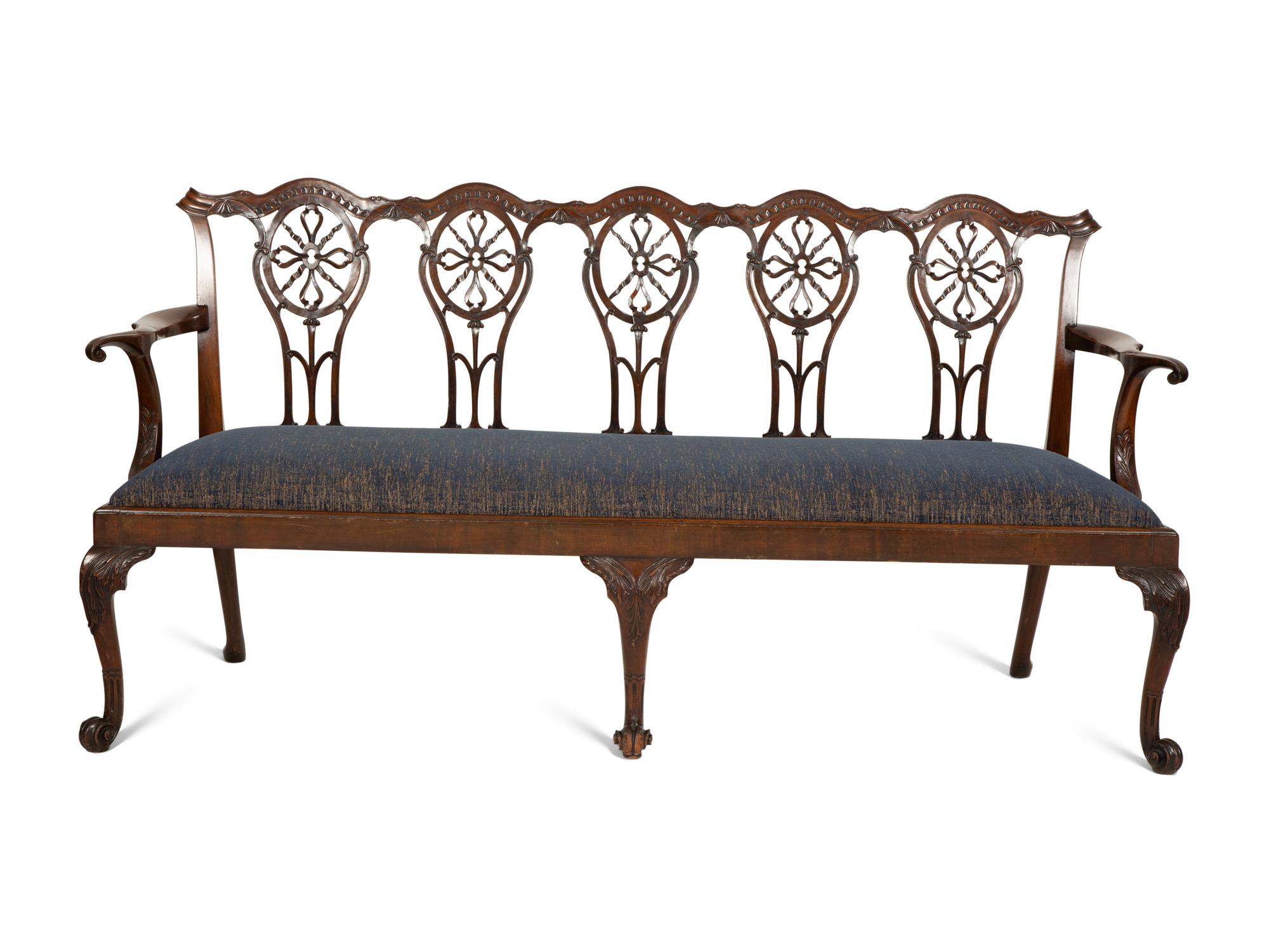 A George III Style Mahogany Settee