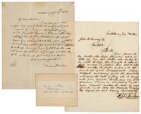 [FIRST LADIES]. A group of autograph free franks and autographs by Anna Tuthill Symmes Harrison (1775-1864) and Sara Childress Polk (1803-1891), comprising: