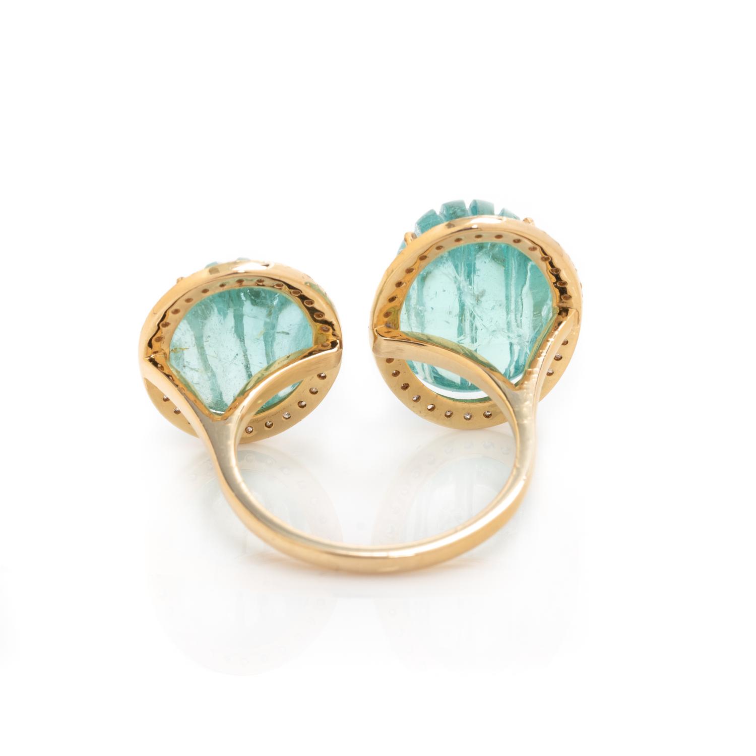 GREEN BERYL AND DIAMOND RING