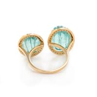 GREEN BERYL AND DIAMOND RING