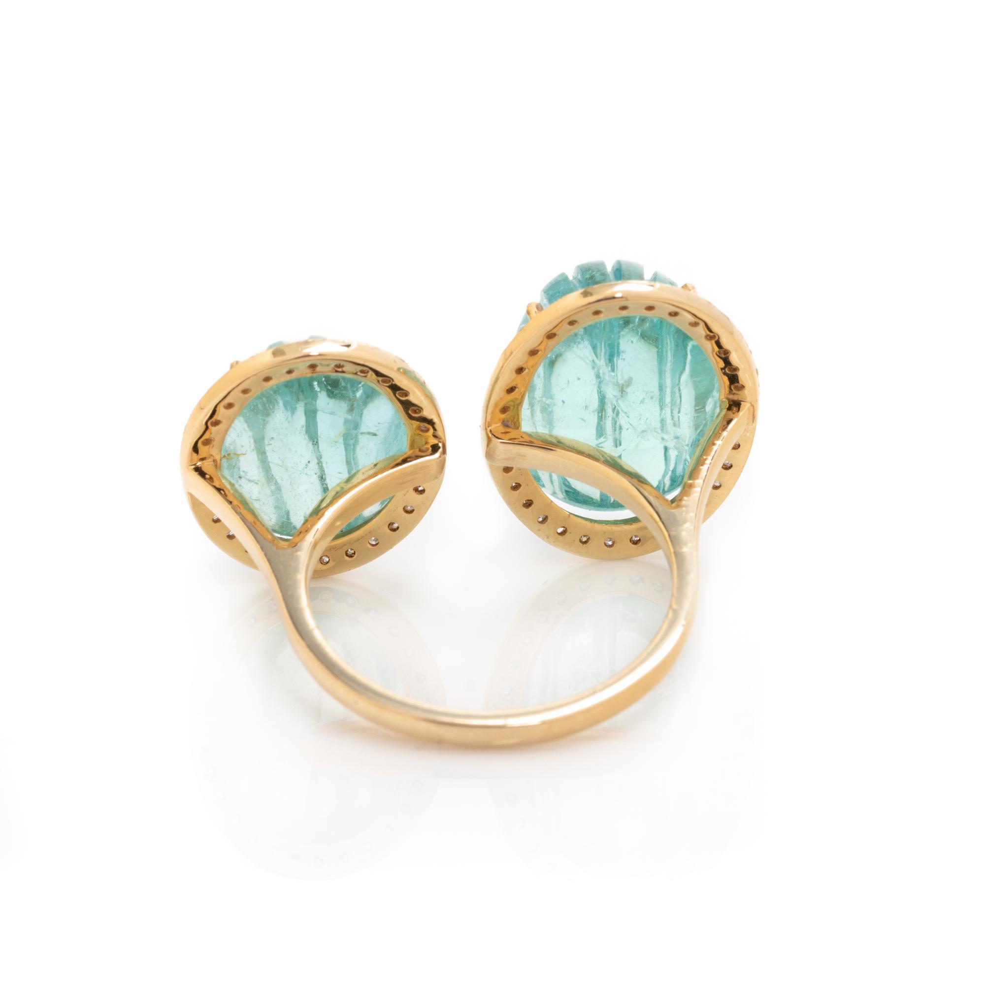 GREEN BERYL AND DIAMOND RING