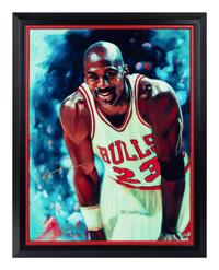 A Michael Jordan Signed Autograph Carlo Beninati "Court Jester" Giclee (Upper Deck Authenticated),