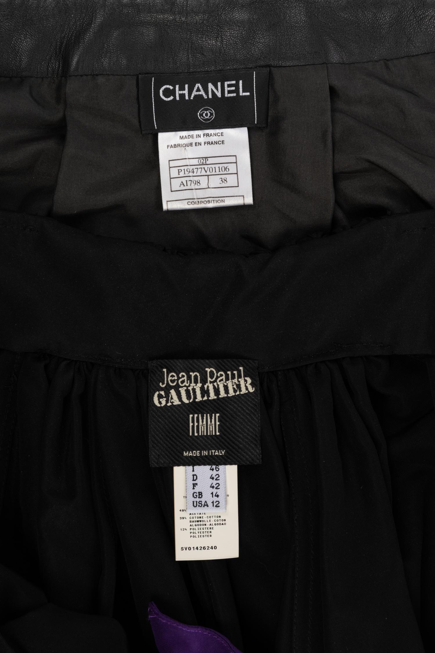 Four Designer Skirts: Chanel, Comme, Gaultier, Miyake, 2000s