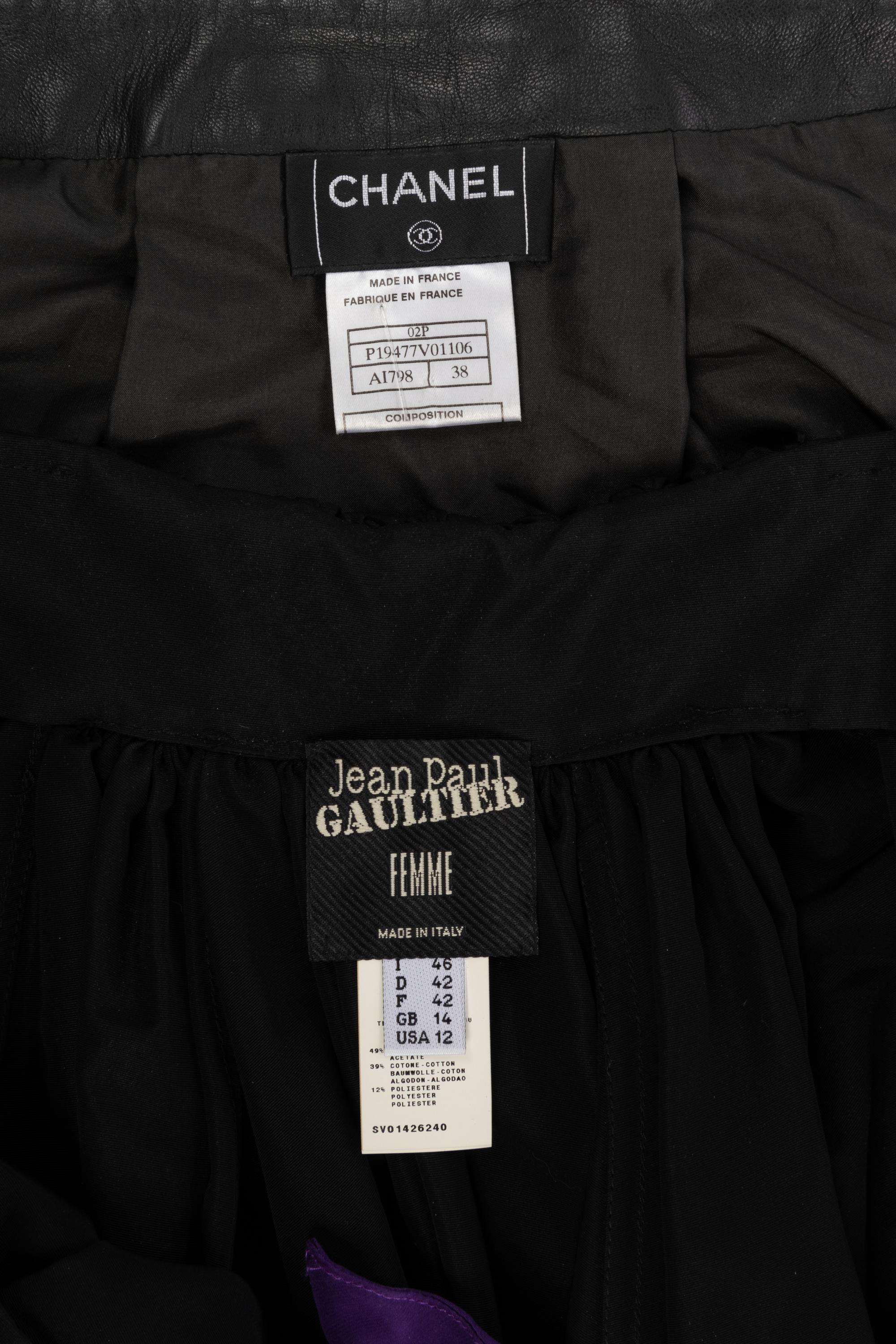 Four Designer Skirts: Chanel, Comme, Gaultier, Miyake, 2000s