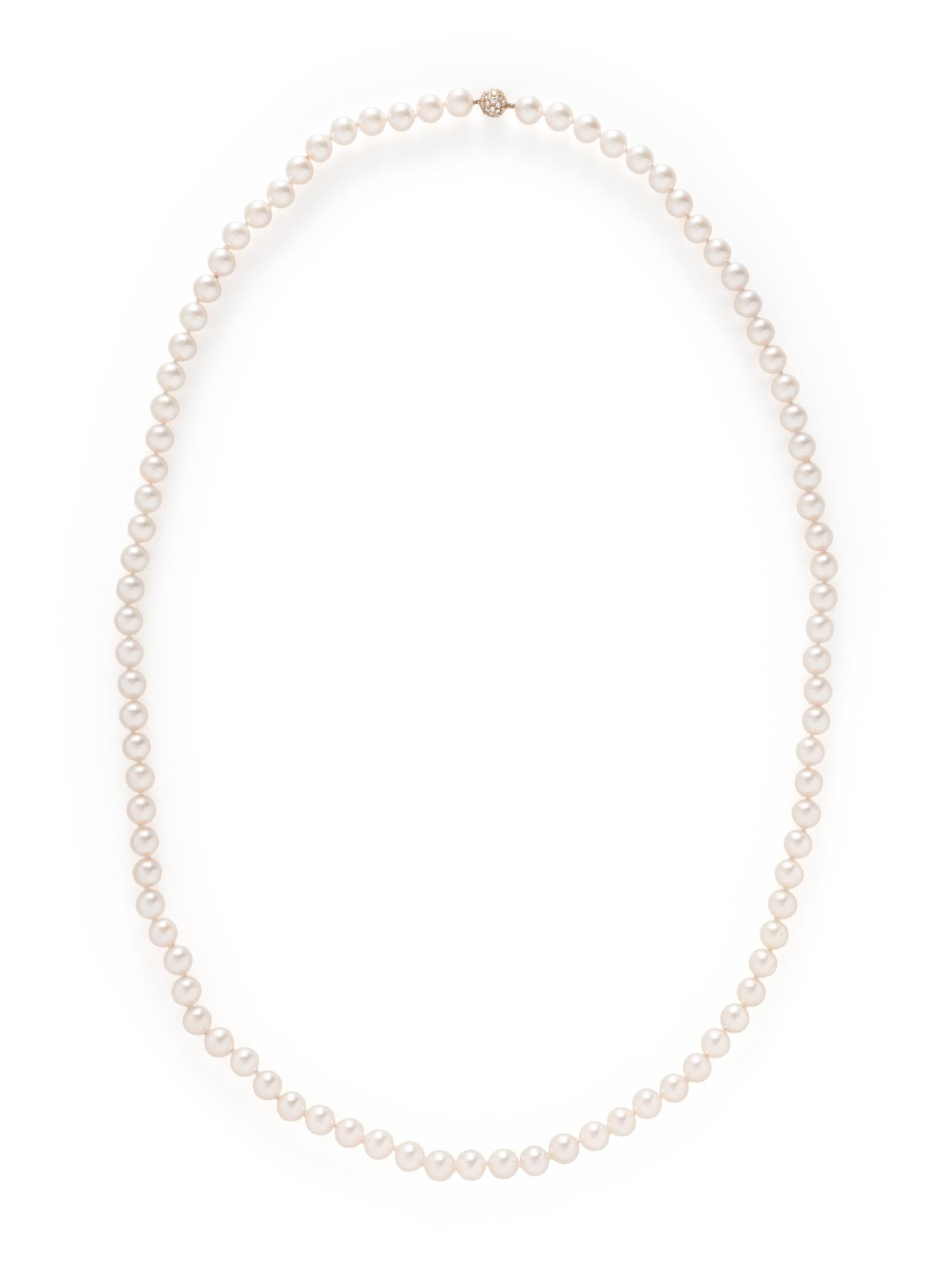 CULTURED PEARL AND DIAMOND NECKLACE