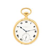 PATEK PHILIPPE, 18K YELLOW GOLD LARGE 'GONDOLO' POCKET WATCH, CIRCA 1905