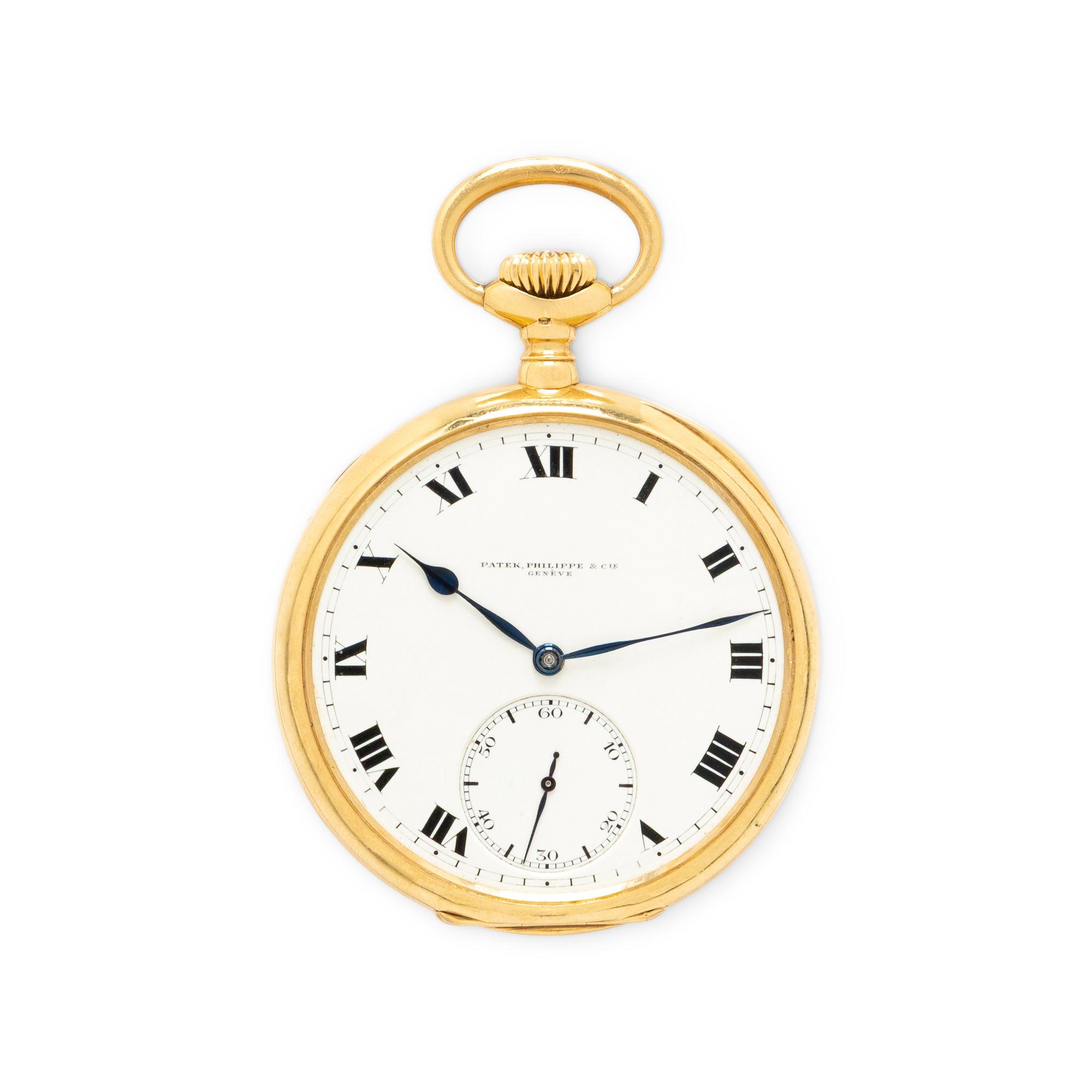 PATEK PHILIPPE, 18K YELLOW GOLD LARGE 'GONDOLO' POCKET WATCH, CIRCA 1905