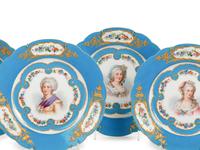 A Set of Twelve Sèvres Style Porcelain Plates