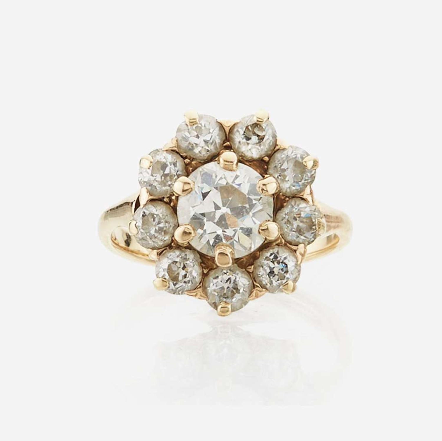 A diamond and gold ring