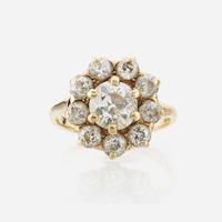 A diamond and gold ring