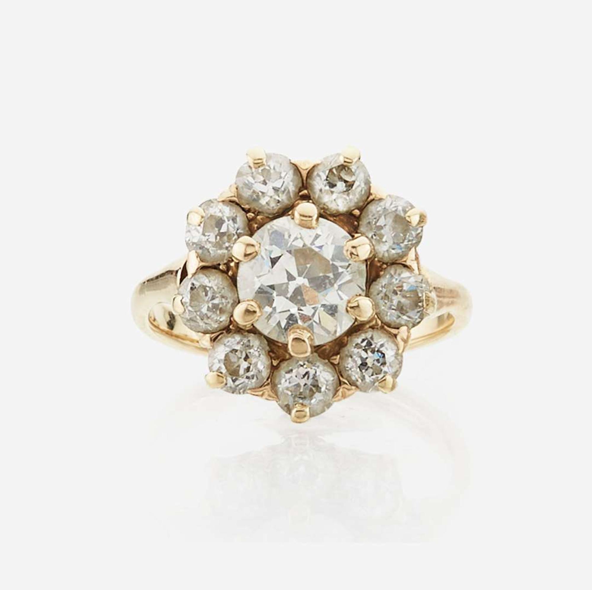 A diamond and gold ring