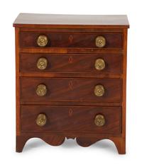 An American Mahogany Salesman's Sample Chest of Drawers — Late 19th/Early 20th Century