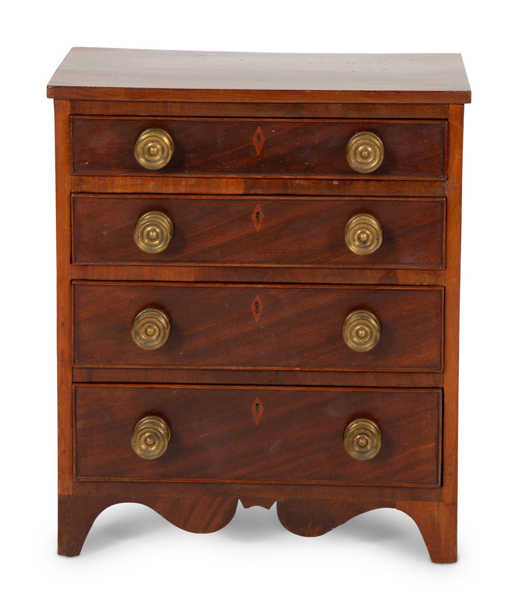 An American Mahogany Salesman's Sample Chest of Drawers — Late 19th/Early 20th Century