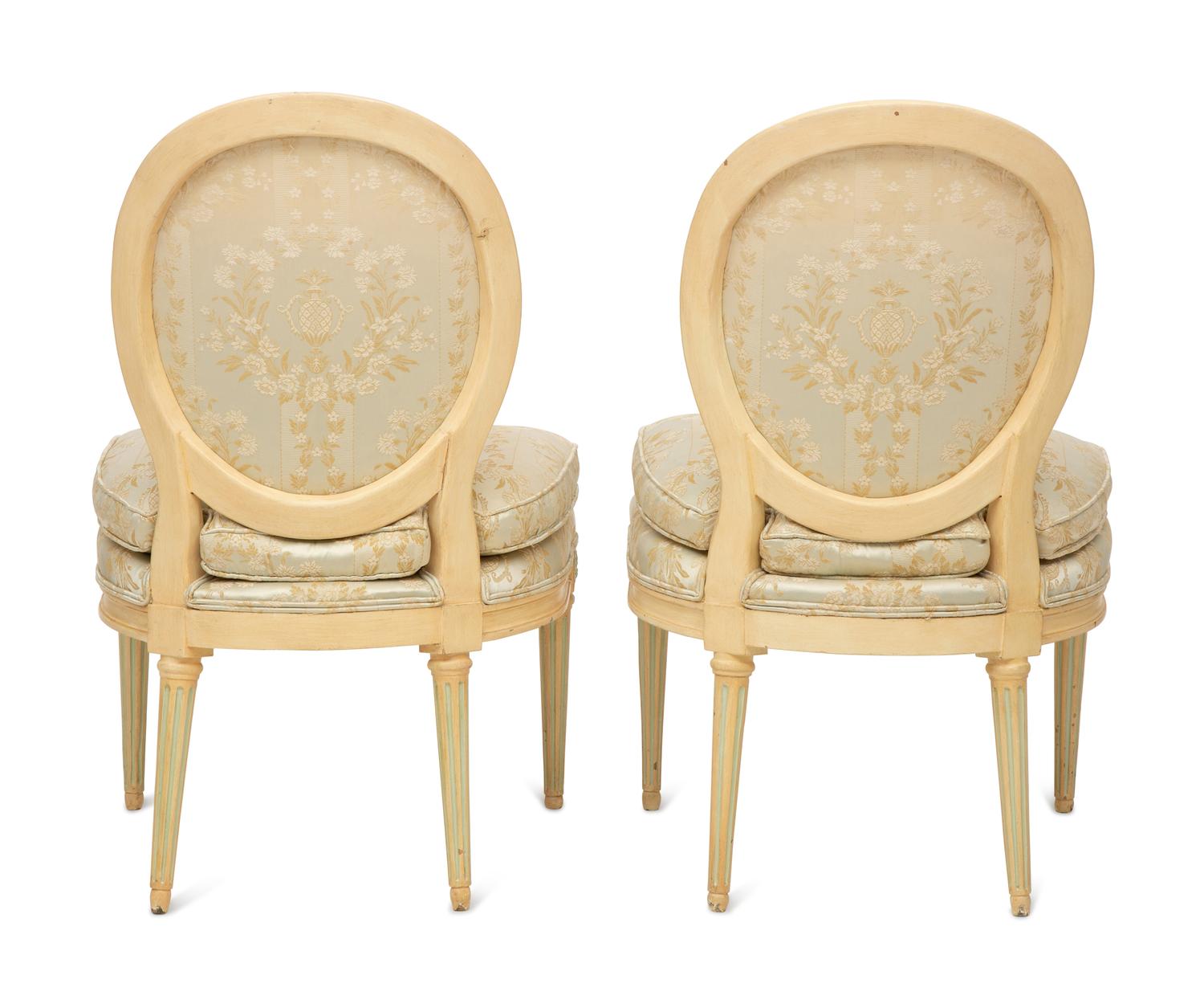 A Pair of Louis XVI Style Painted Side Chairs — Late 19th/Early 20th Century