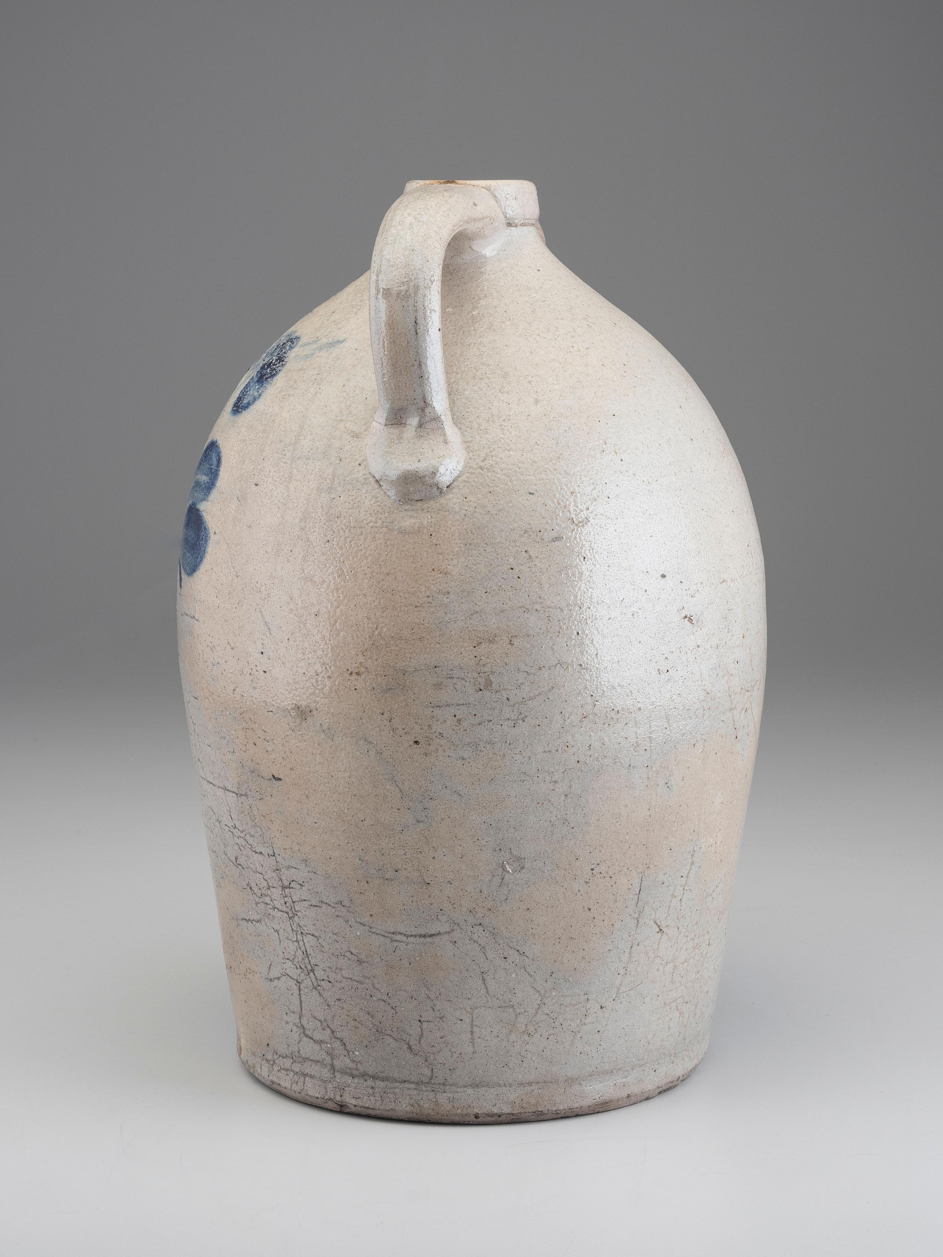 A Cobalt Decorated Stoneware Four-Gallon Twin-Handled Jug
