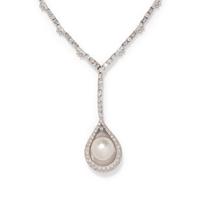 DIAMOND AND CULTURED SOUTH SEA PEARL CONVERTIBLE NECKLACE