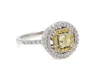 An 18 Karat White Gold, Colored Diamond and Diamond Ring, Le Vian, 3.10 dwts.