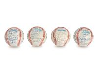 A Group of 1980s and 90s New York Yankees Team Signed Autograph Baseballs Featuring Don Mattingly
