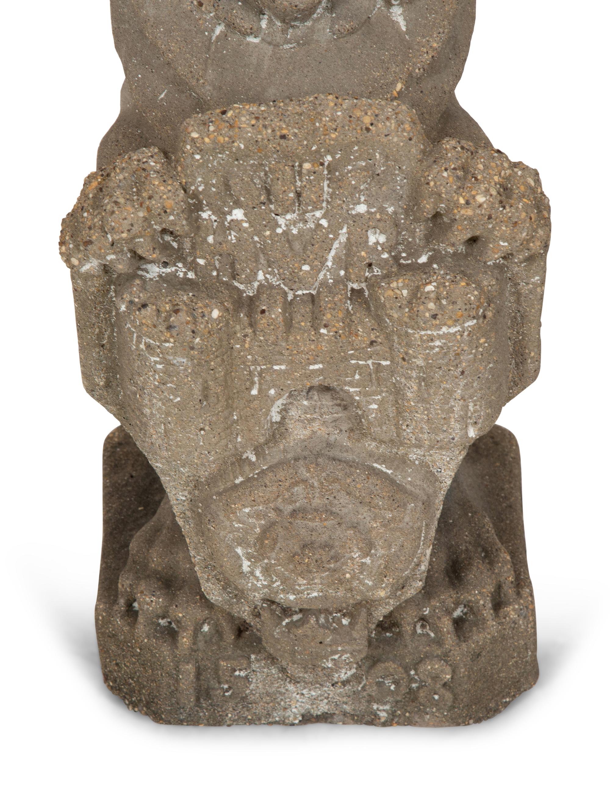 A Pair of Cast Cement Lions Holding Armorial Shields