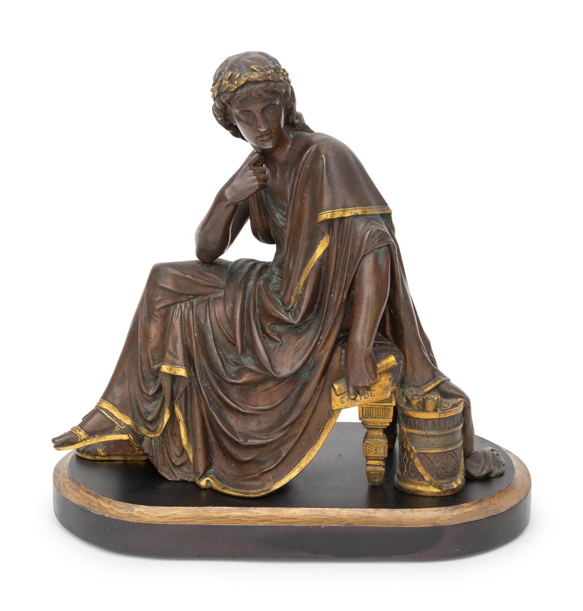 A Parcel Gilt Bronze Sculpture of Virgil