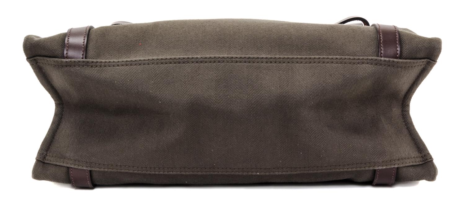 An Hermes Vert de Gris Canvas and Ebene Vache Cabalicol Tote, 15.5" x 11.5" x 6.5".