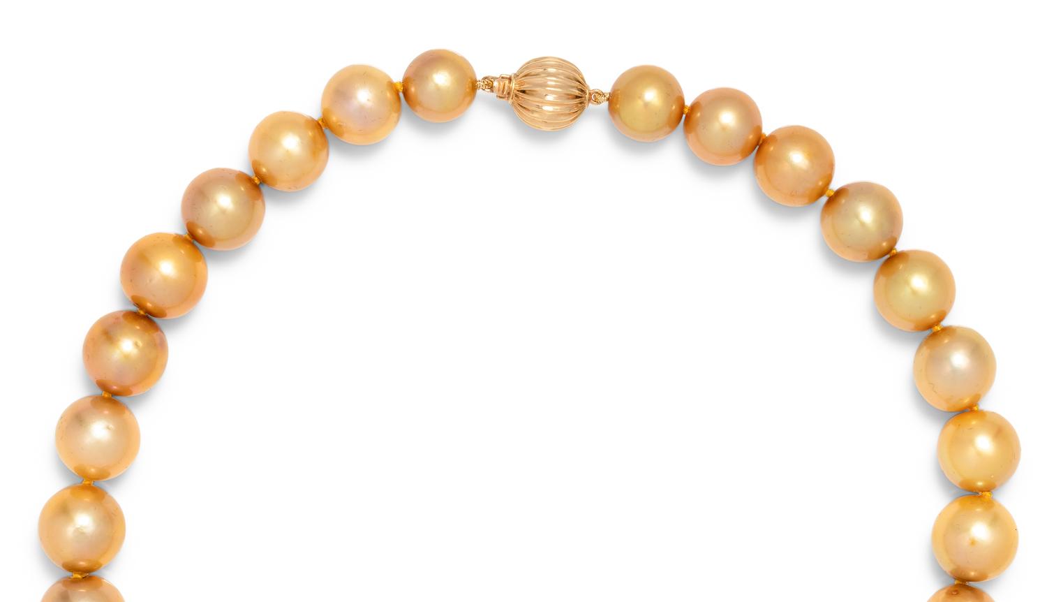 CULTURED GOLDEN SOUTH SEA PEARL NECKLACE