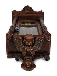 A Renaissance Revival Carved Walnut Regulator Clock