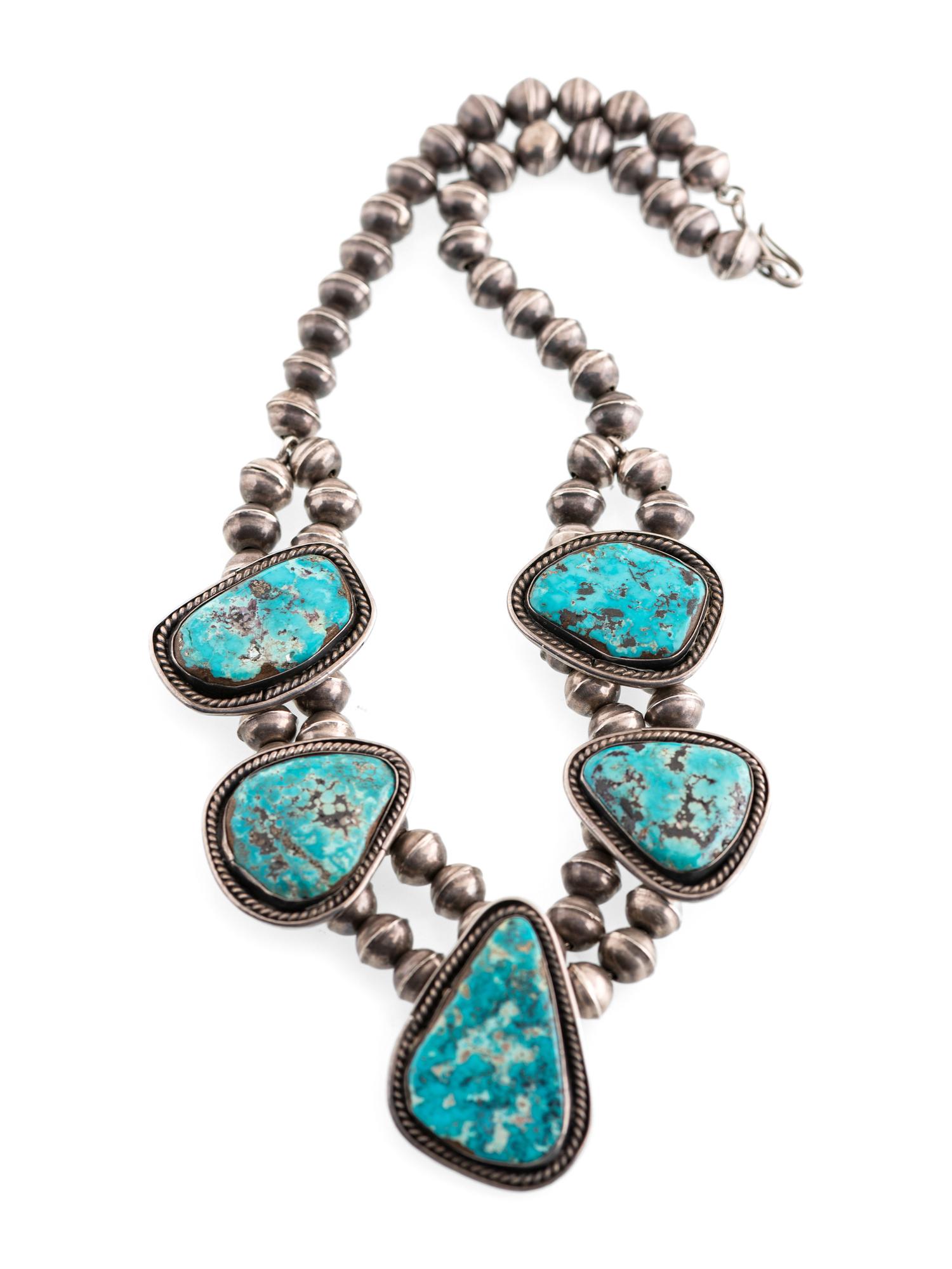 Navajo Silver and Turquoise Choker Necklace