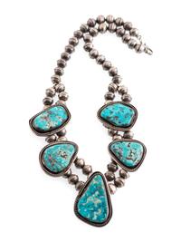 Navajo Silver and Turquoise Choker Necklace