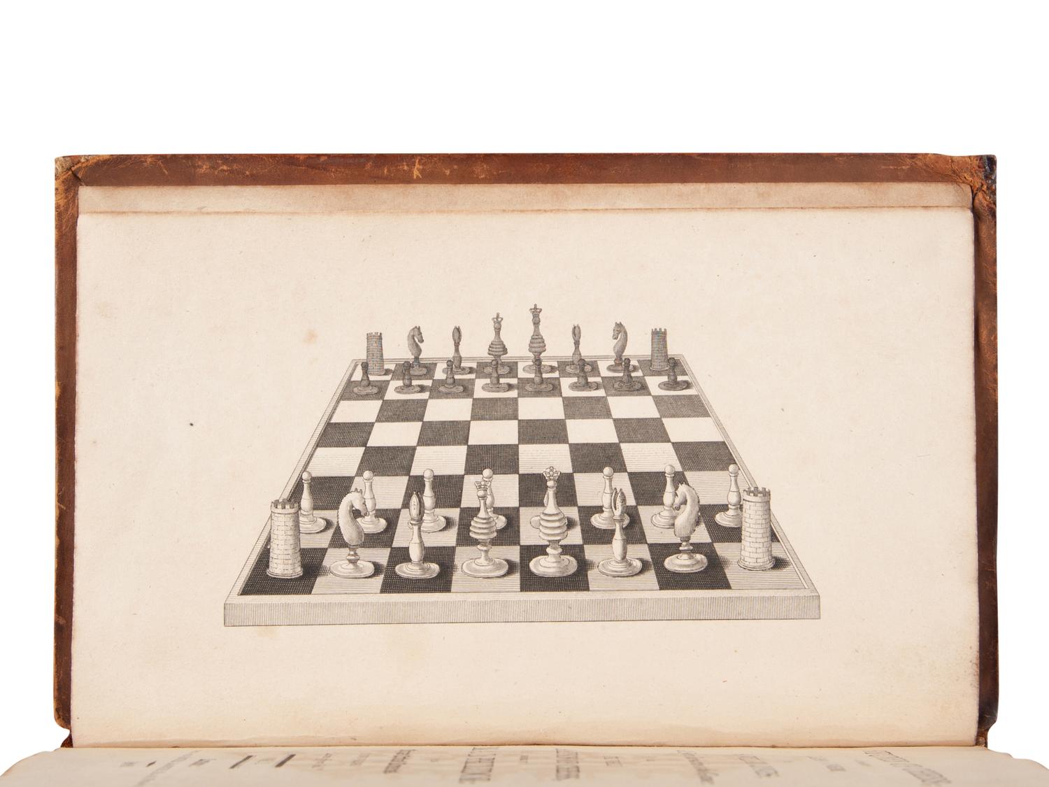 [CHESS]. PHILIDOR, A. D. Studies of Chess; containing Caissa, A Poem by Sir William Jones A Systematic Introduction to the Game and the Whole Analysis of Chess composed by Mr. A. D. Philidor . London: Samuel Bagster, 1803.