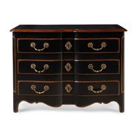 A French Provincial Style Walnut and Ebonized Commode