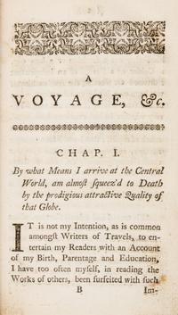 ANONYMOUS. A Voyage to the World in the Centre of the Earth... London, 1755.