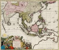 [MAPS]. SEUTTER, George Matthaus (1678-1757). India Orientalis, cum adjacentibus insulis nova delineatione ob oculos posita . Augsburg, ca. 1730.