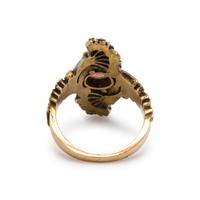 ART NOUVEAU, YELLOW GOLD AND OPAL RING