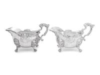 A Pair of Paul de Lamerie George I/II Silver Sauce Boats