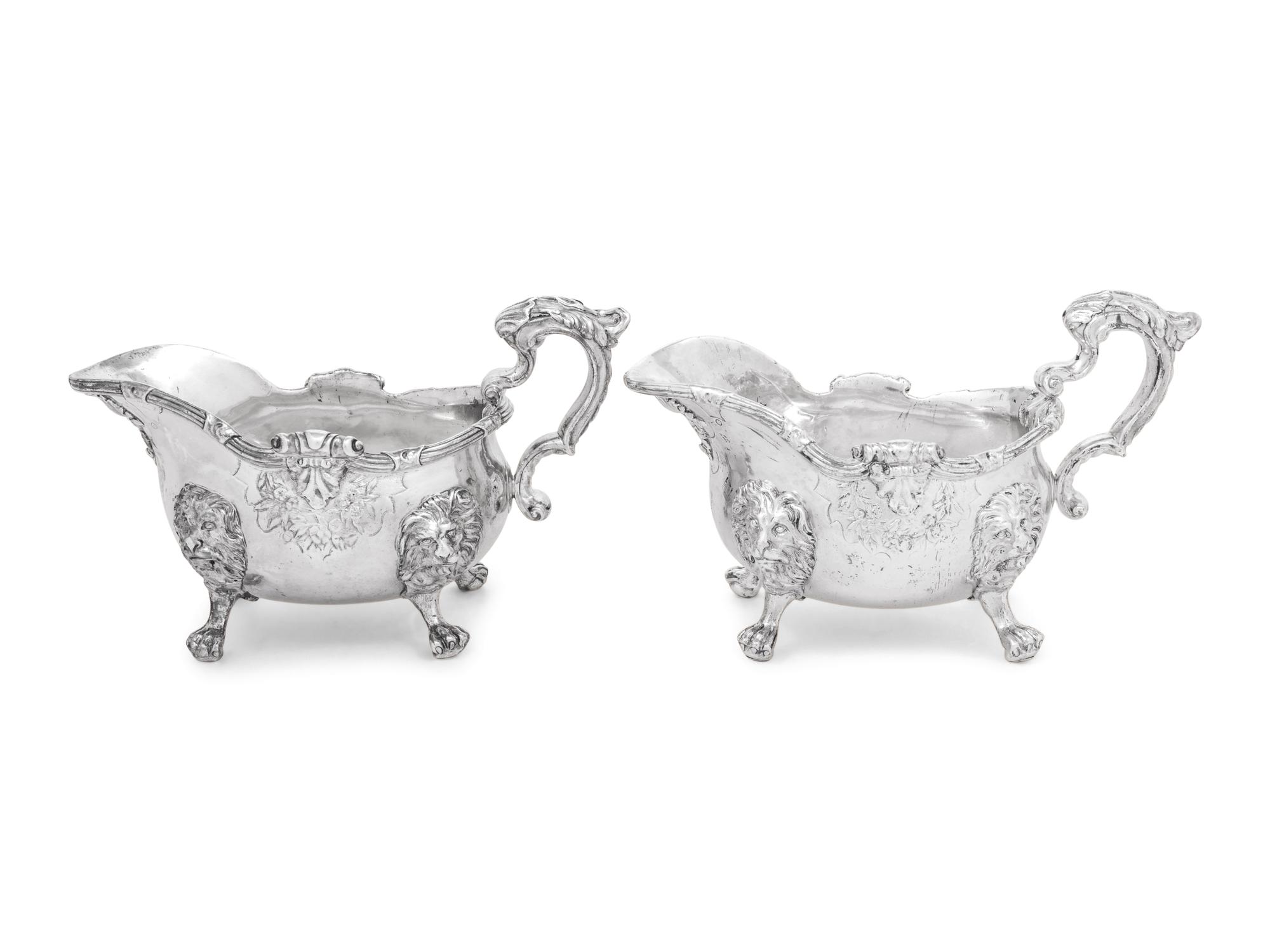 A Pair of Paul de Lamerie George I/II Silver Sauce Boats