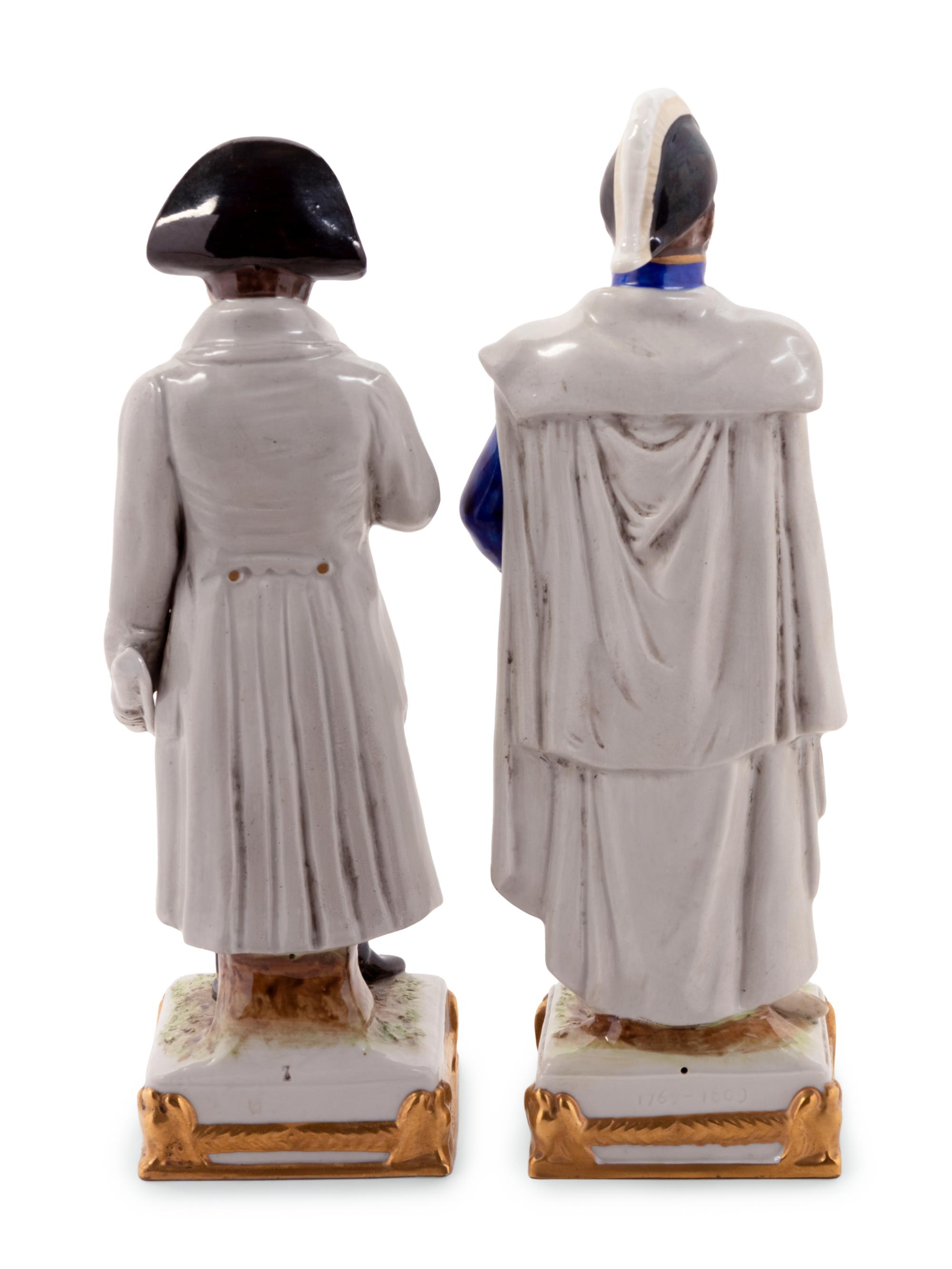 Two German Porcelain Figures of Napoleon and Jean Lannes
