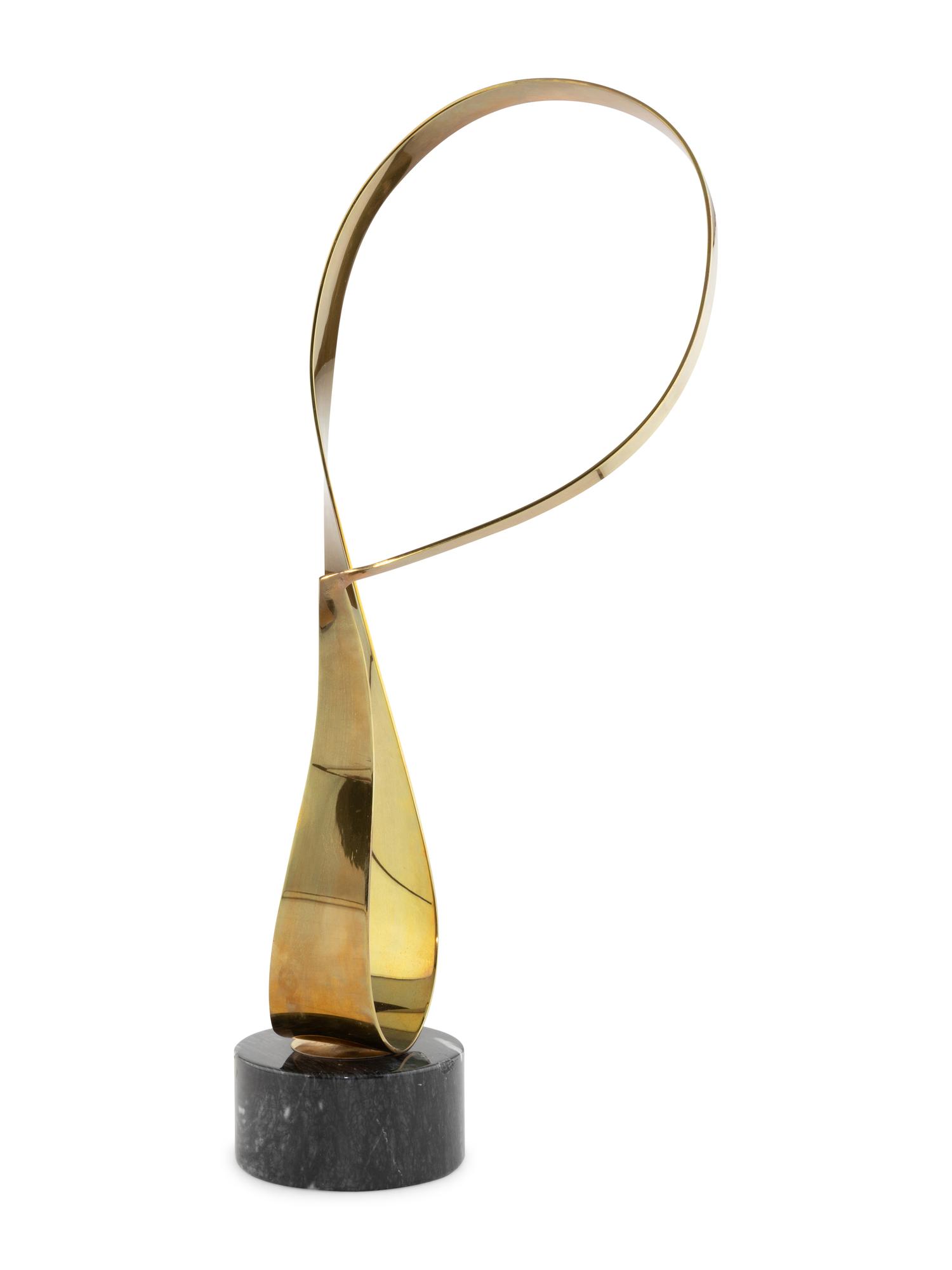 A Curtis Jeré Brass and Marble Sculpture