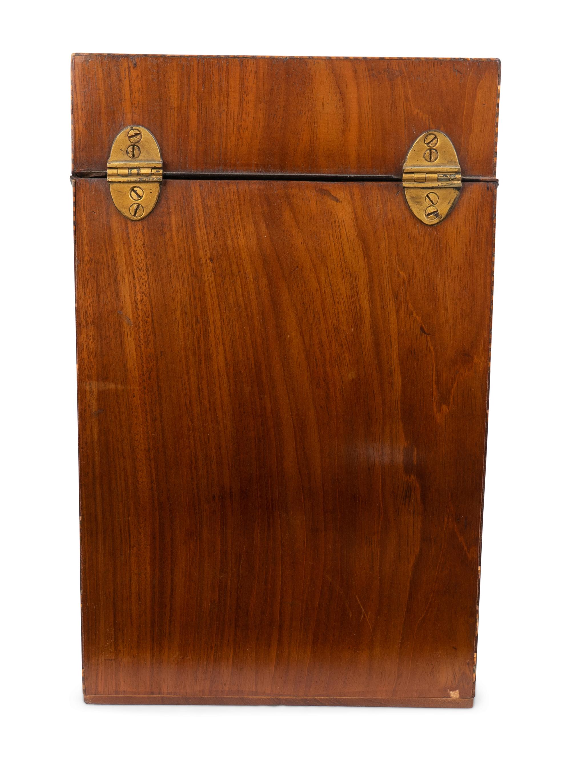 A George III Style Inlaid Mahogany Knife Box — LATE 19TH CENTURY/ EARLY 20TH CENTURY