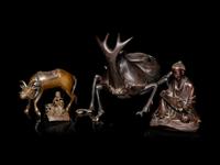 Two Japanese Bronze 'Figural' Incense Burners
